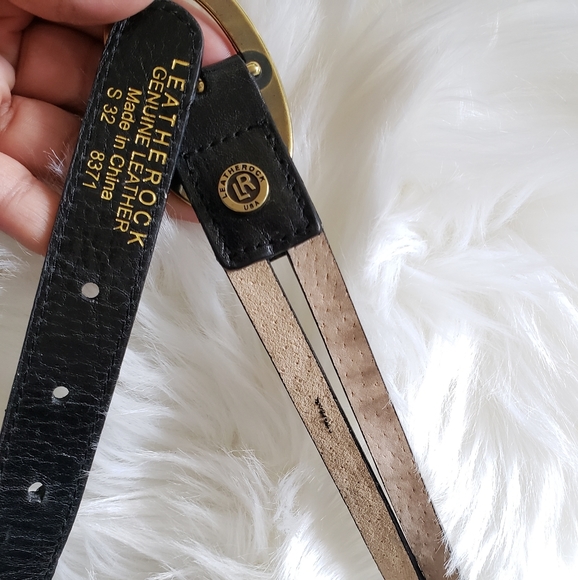 Leatherock genuine leather black belt - Picture 5 of 7